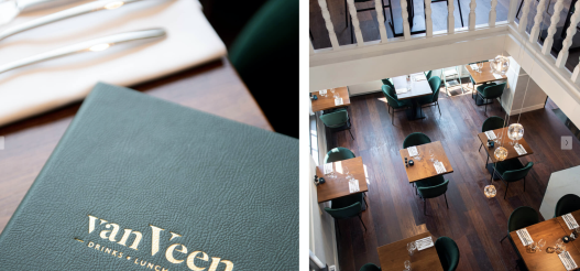 restaurant van Veen Wassenaar kaart en tafels